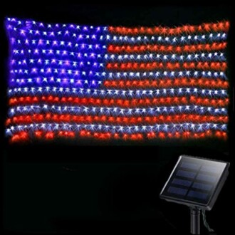 Solar American Flag Lights